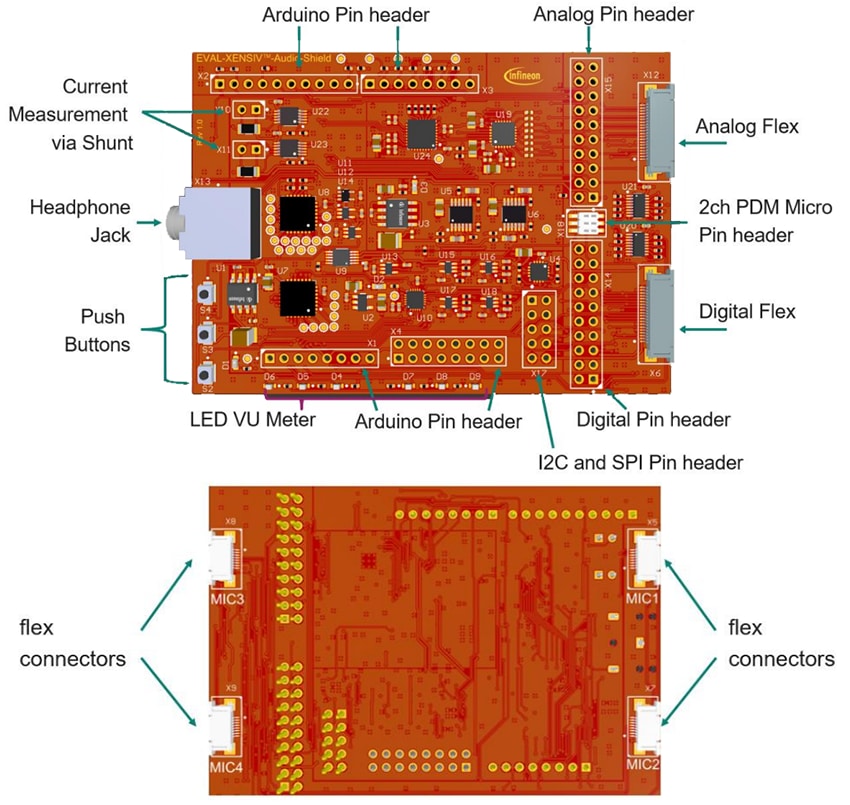 機械図面 - Infineon Technologies XENSIV MEMSマイク評価用オーディオシールド